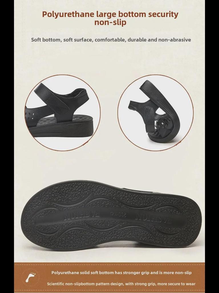 Mom's 2025 Neue rutschfeste Sandalen mit weicher Sohle für Frauen mittleren Alters – bequeme Sommerkleidung für draußen