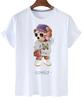 plus Size Trendy Teddy Bear Graphic Tee Casual Short-Sleeved T-Shirt Polyester Fabric Summer Top for Men