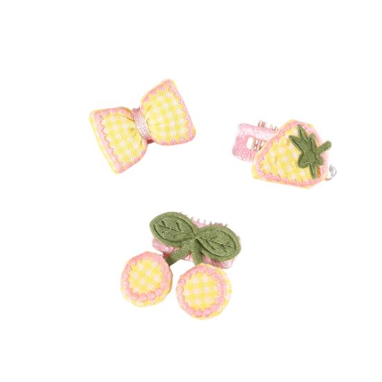 3Pcs Pet Hair Clips Strawberry Cherry Bow Hairpin Small Puppy Cat Hair Clip Pet Hair Accessories Dog Hair Grooming Cat Accessories