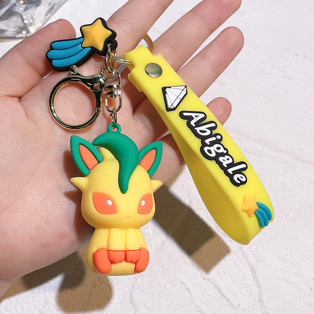 Cute Pokemon Anime Eeveelution Keychain Toy Eevee Leafeon Sylveon Flareon Umbreon Vaporeon Espeon Glaceon Jolteon Birthday Gifts