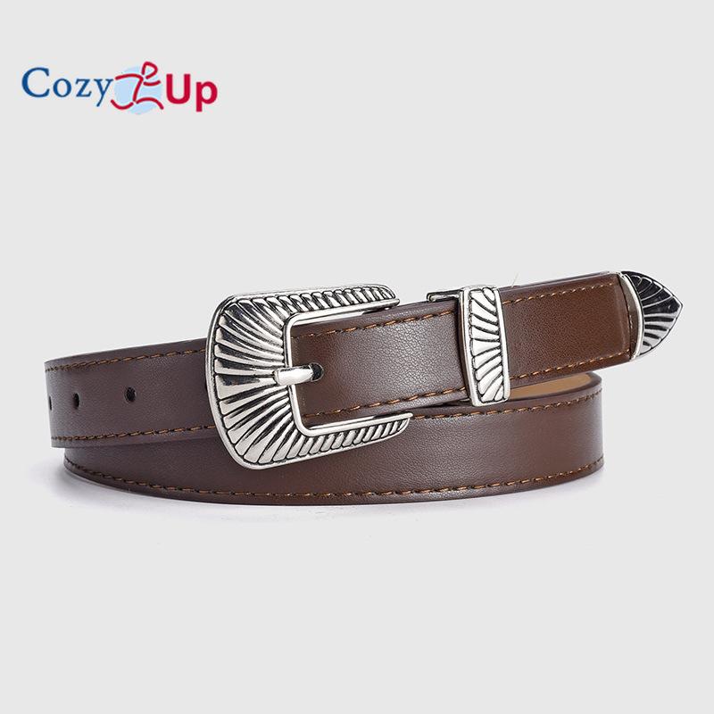 Belt Fashion Retro Silver Buckle Decorative Jeans Simple and Versatile Ladies Belt