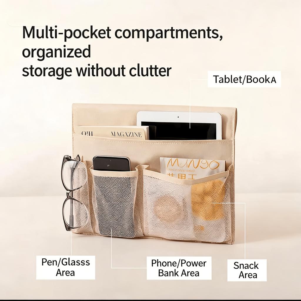 Adjustable Hanging Fabric Storage Basket with Compartments Suitable for Bottles, Wet Wipes Holder - Space-Saving Hanging Shelf