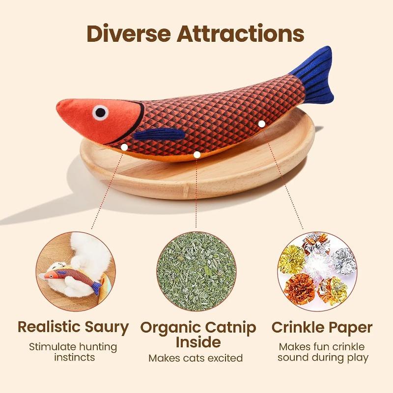 Giocattoli per gatti a forma di pesce, giocattoli per digrignare i denti con erba gatta, morbidi e resistenti, giocattoli per gattini, giocattoli interattivi con suono, giocattoli di peluche da masticare per gatti, forniture per gatti