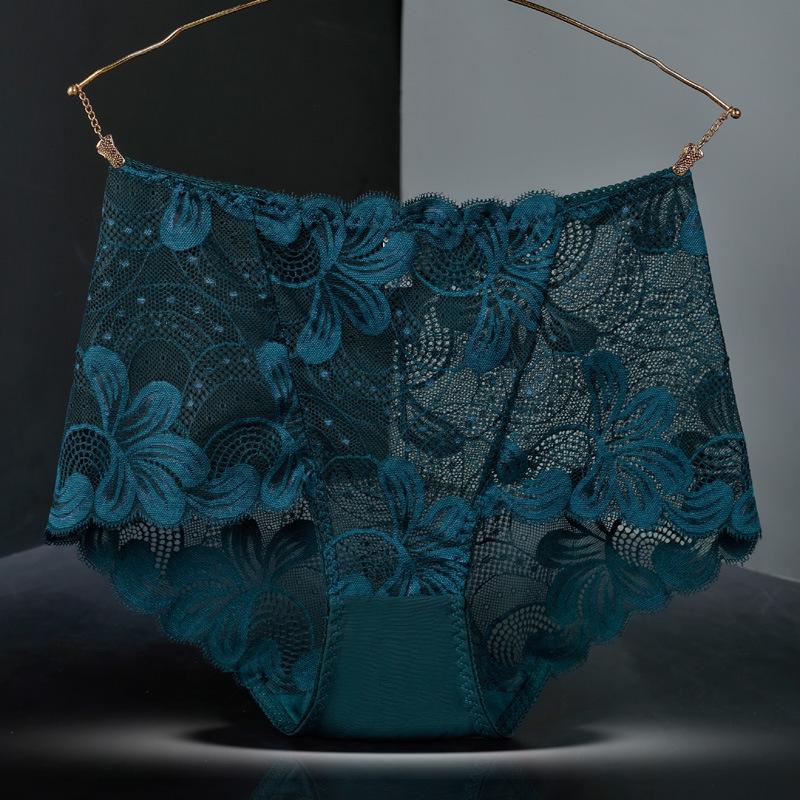 45-150kg Women Plus Size Lace Panties Sexy High Waist Pants Seamless Butt Lifter Lingerie Female Flowers Mesh Breathable Briefs