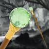 Green Glass Ball Golden Walking Cane Fashion Luxury Stick Cane Stage Cane Decorative  Cosplay and Parties, for Cosplay & Party