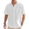 Men's Short Sleeve Linen Shirt - Retro Casual Summer Style