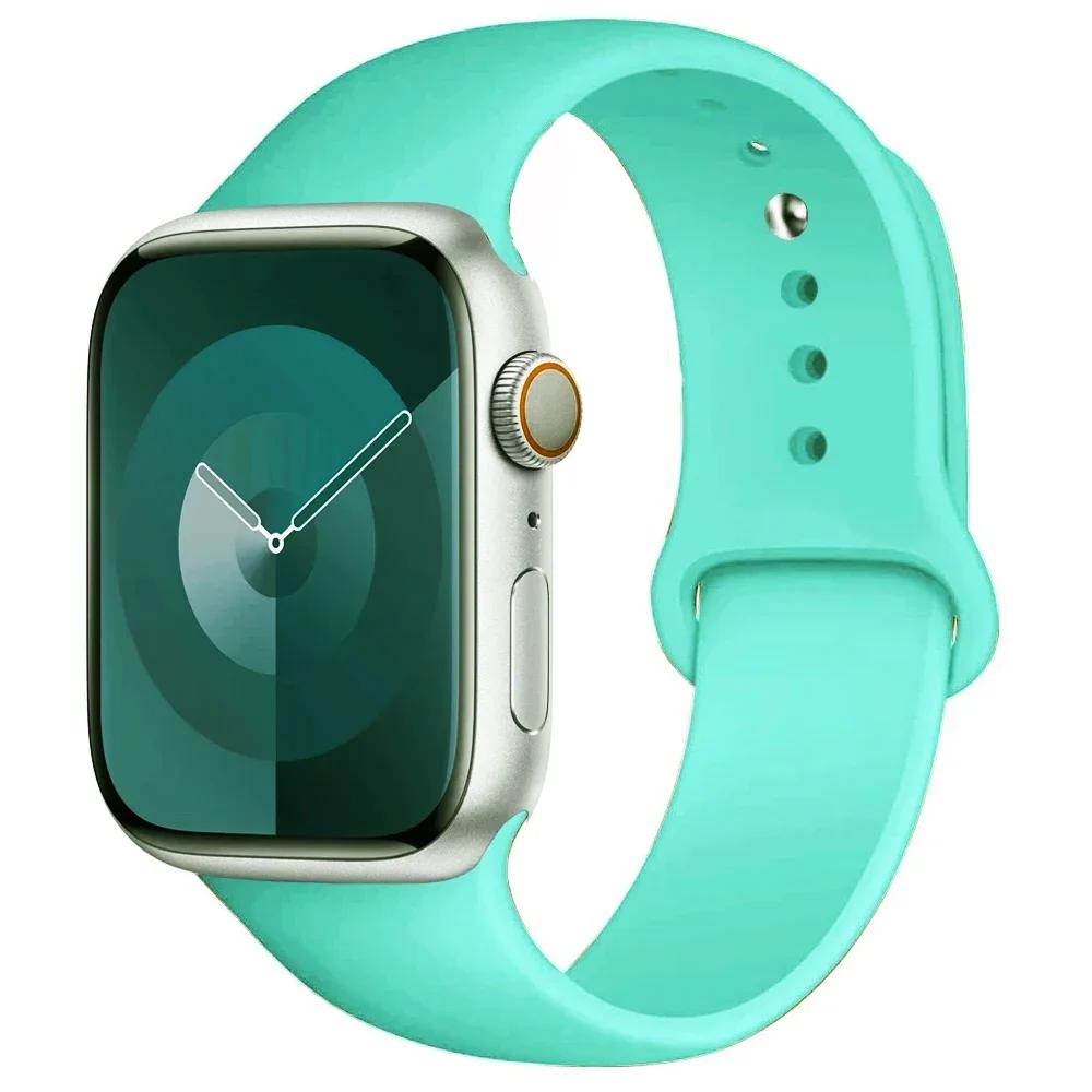 Silicone Strap For Apple Watch band 45mm 44mm 41mm 42mm 40mm 49mm 38mm correa bracelet iWatch series 9 8 5 4 3 8 6 SE 7 Ultra 2