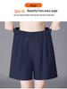 Ice Silk Women's Plus Size Summer Capris: Loose Straight, High Waist, Casual Wide Leg Shorts