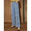 Coolhut2025 Autum Light-Colored Stripesd Distressed High-Waisted Loose Wide-Leg Pants Women's Jeans