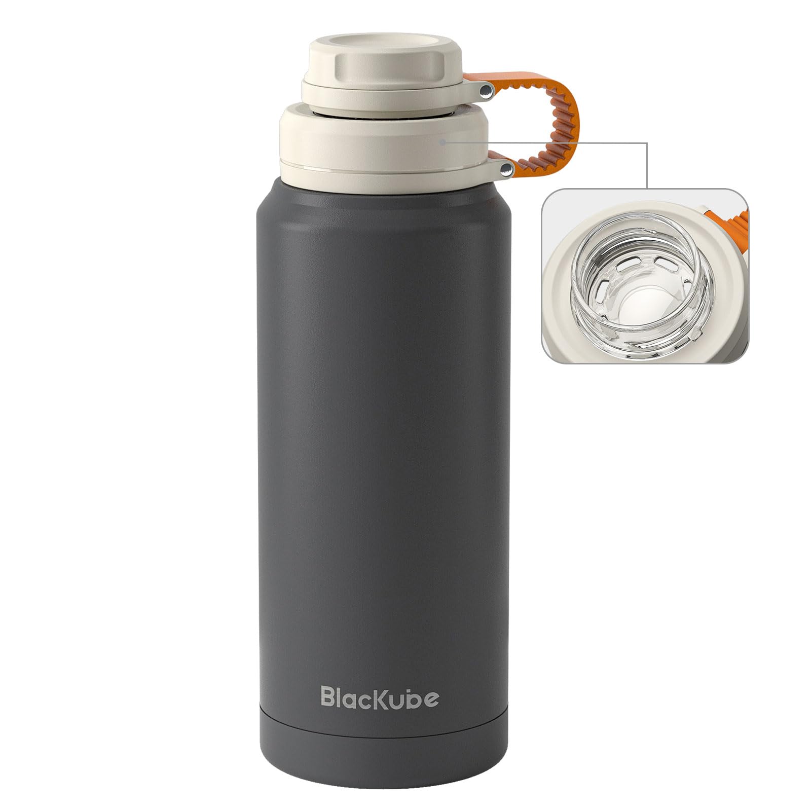 

Blackube CoolSip Insulated 1 Liter Stainless Steel Water Bottle with Double Vacuum for Direct Drinking Flask, Insulation, Filter, Kids, (Mountain Ash)