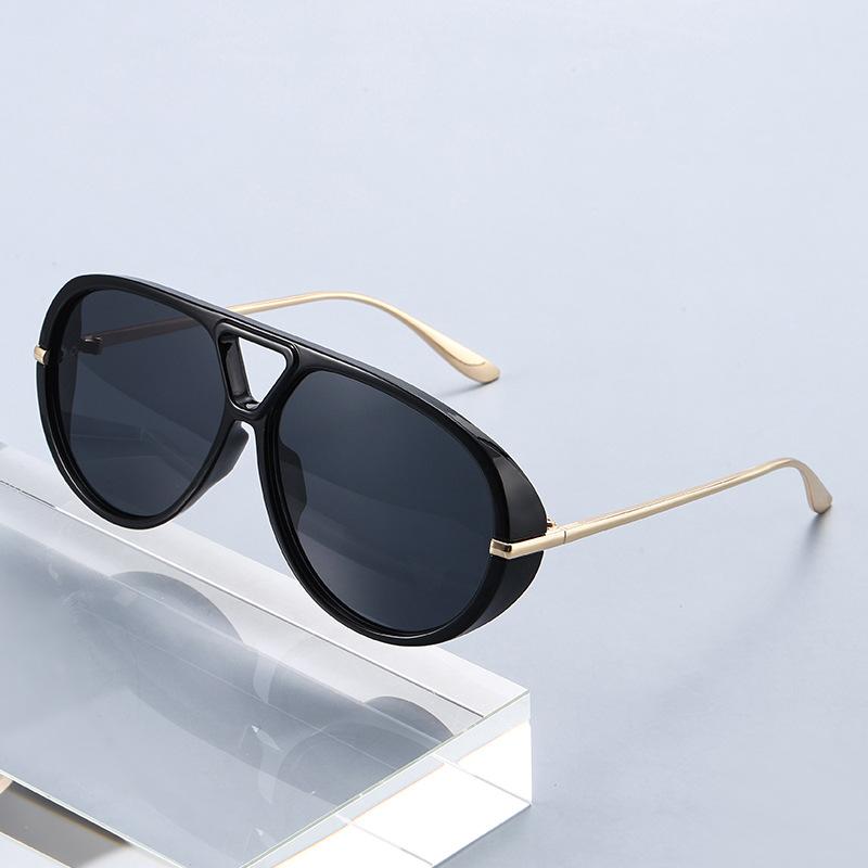 New Oversized Pilot Sunglasses Women Fashion Luxury Big Frame Double Bridge Sunglasses Retro Classic Aviator Shades