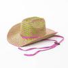 Sombrero de paja de vaquero doble cóncavo tejido a mano de dos colores sombrero de vaquero western para viajes al aire libre playa sombrero de caballero para mujer sombrero vaquero