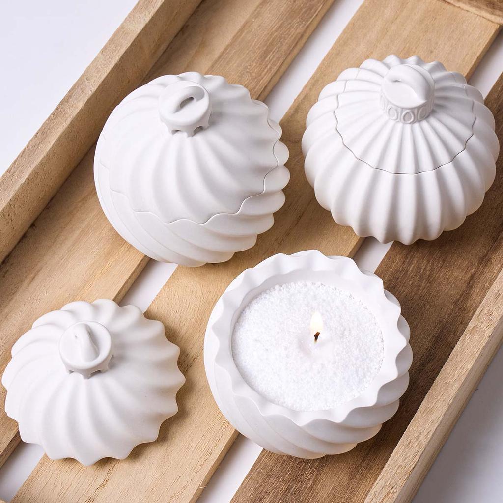 Rotation Stripe Candle Jar Silicone Mold DIY with Lid Storage Box Craft Gift Making Plaster Resin Flowerpot Clay Molds Home Deco