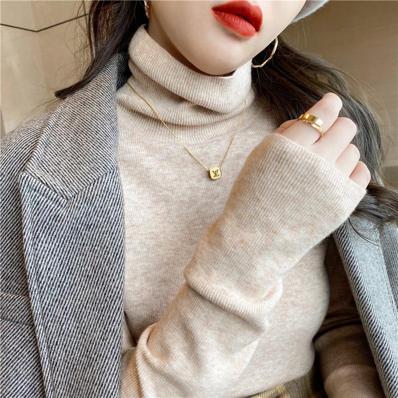 Women's Slim-Fit White High-Neck Sweater - Autumn/Winter 2026 Knitwear