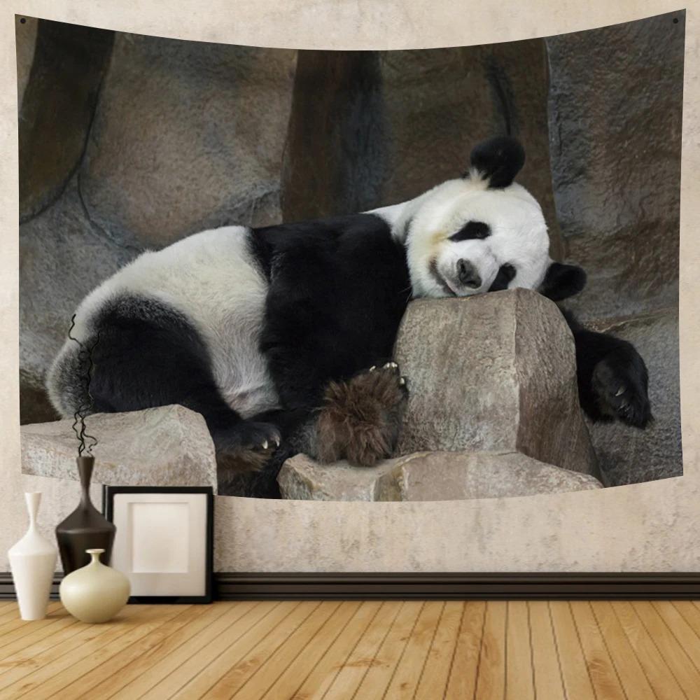 Китайский панда милый декоративный гобелен домашний декор стены офис гостиная гобелен — фото 21