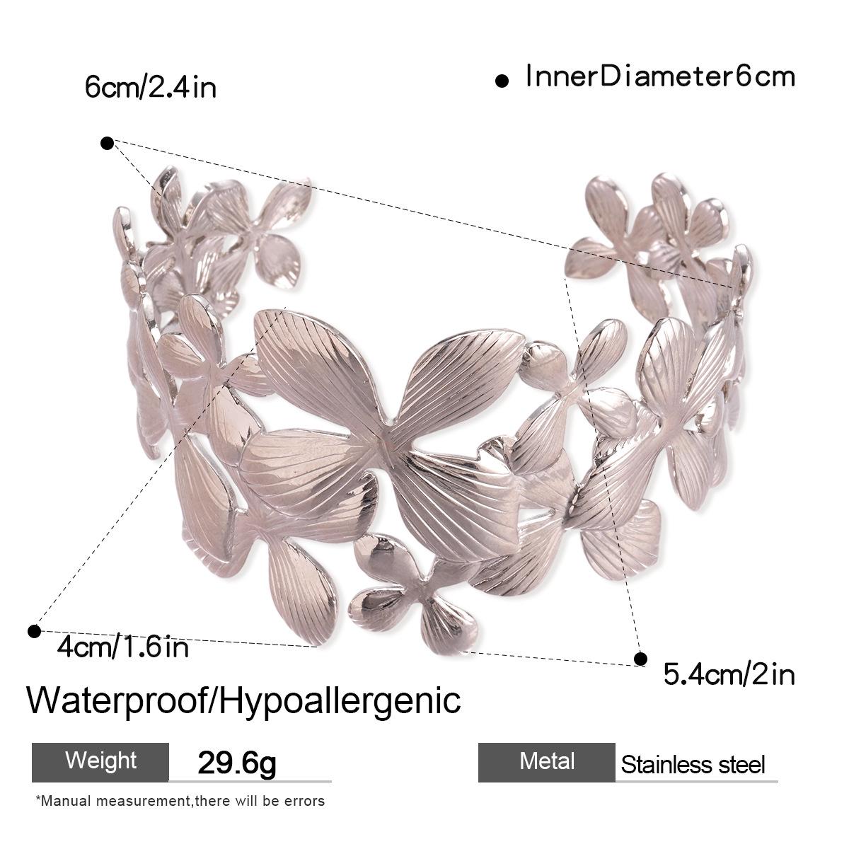

Браслет-бенгл из нержавеющей стали с вырезом в виде цветка, европейская и американская мода, высококачественный браслет из титановой стали.