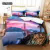 Seaside City 3D Bedding Set Queen Size Duvet Cover Digital Printing Fashion Design Bed Linen Soft Comfortable
