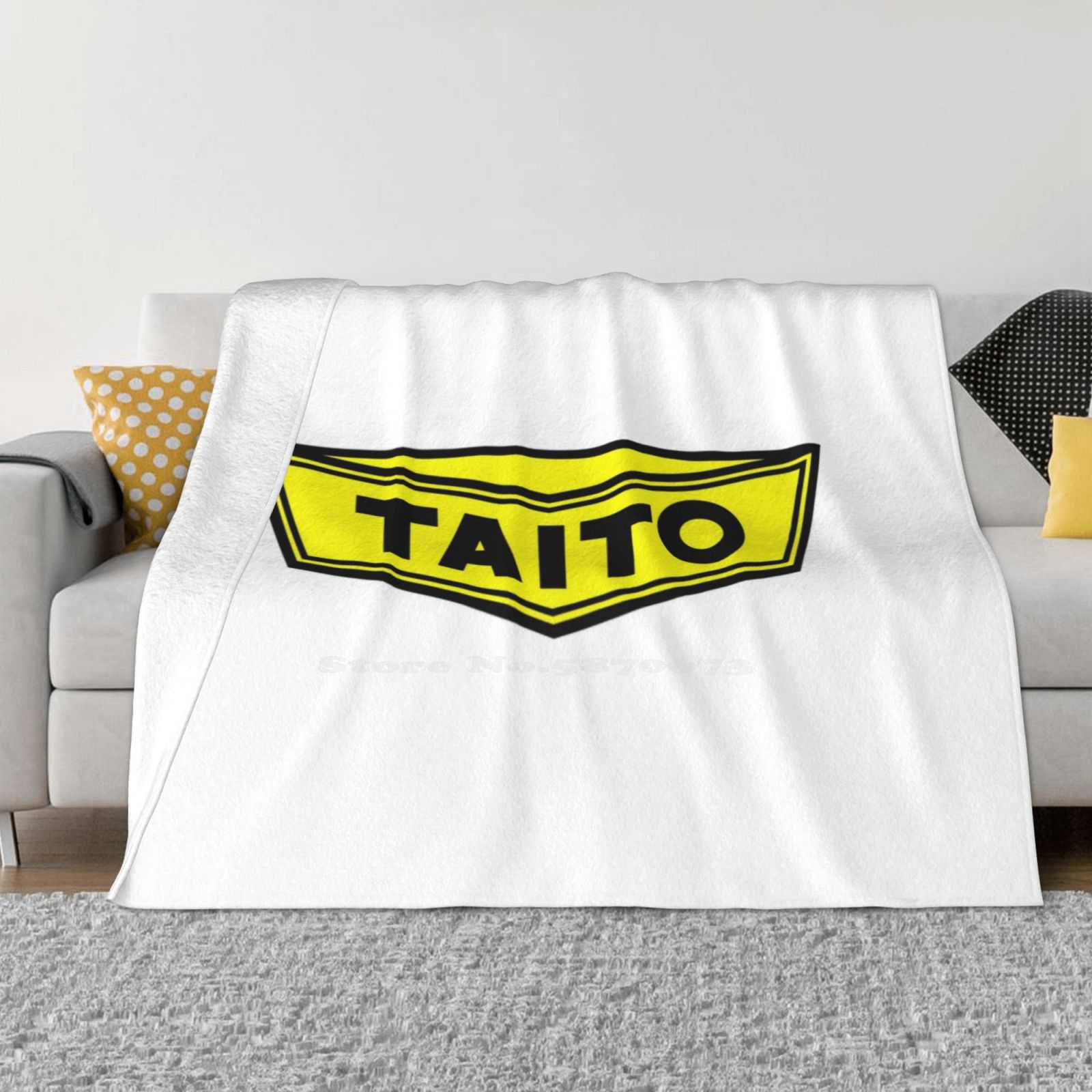 Taito Classic Arcade Logo Trend Style Funny Fashion Soft Blanket Classic Arcade Original Video Games 8 Bit 8Bit Arcade Games 30x40in
