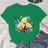 (Premium T-shirt)Flowers Butterfly T-Shirt Women Fashion Harajuku T Shirt Summer Cool Short Sleeve Hip Hop Top Tee