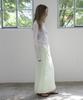 Mosyupamosyu Wrinkle Maxi Low-Rise Slit Skirt [Light Mint]