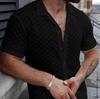 2024 Men's Solid Color Lace Hollow Out Casual Shirt