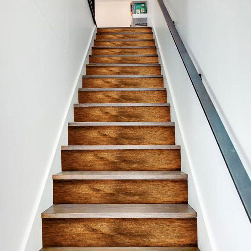 6Pcs/13Pcs Waterproof Exquisite Home Decoration Beautify Simulated Sticker Step Decoration Wood Grain Sticker PVC