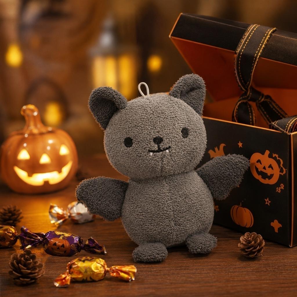 Plush Bat Toy Soft Stuffed Animal Doll with Wings for Kids and Adults Huggable Bat Plushie for Home Office Decoration Gift