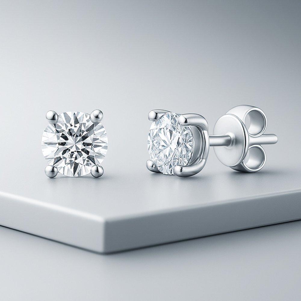 Maison De She Moissanite Wrap Diamond Earrings 4 Prong 3 Piece