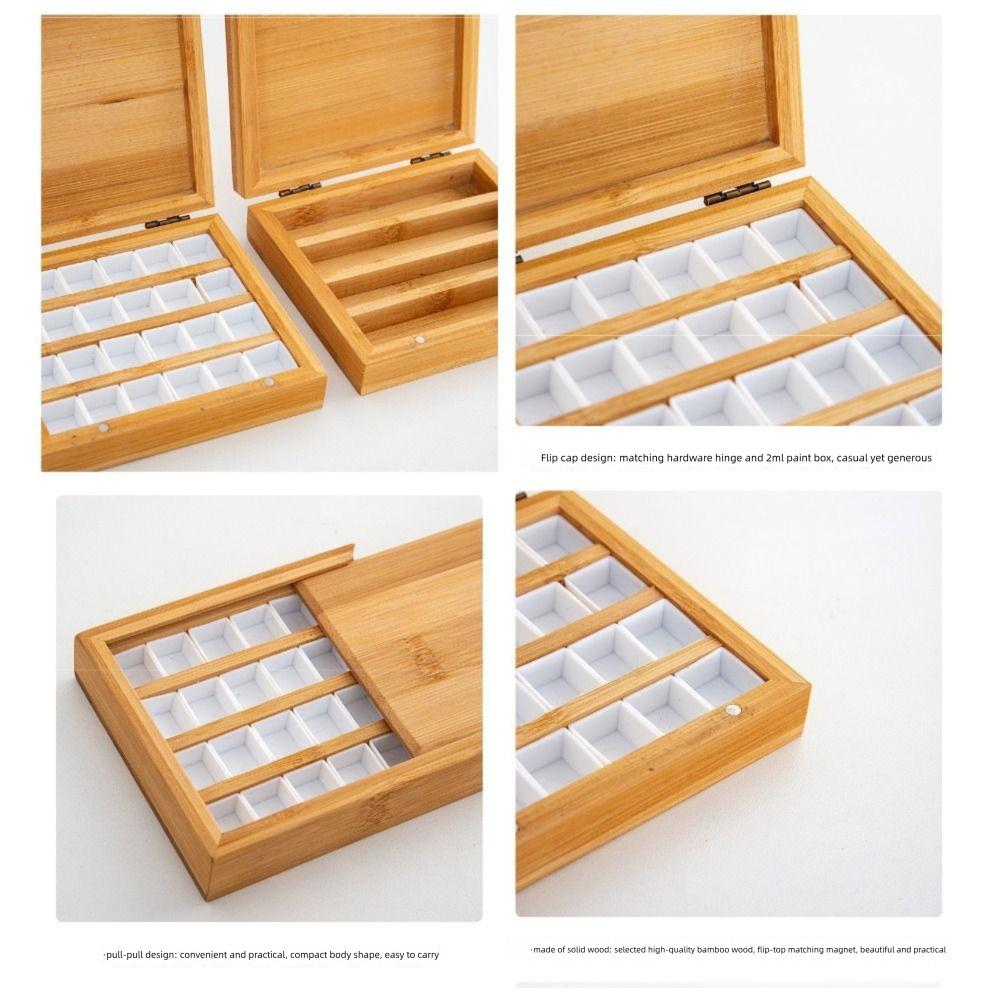 Mit Deckel Aquarellkasten Leer Bambus Farblagerbox Neue Farbpalette Malerei Kunstbedarf