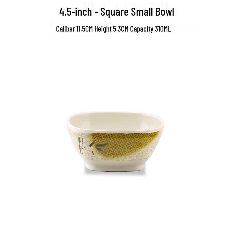 A3 Melamine Square Soup Bowls with Lucky Bamboo Design