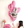 Qixi Valentine's Day Romantic Pink Heart & Star Balloons for Weddings & Birthdays