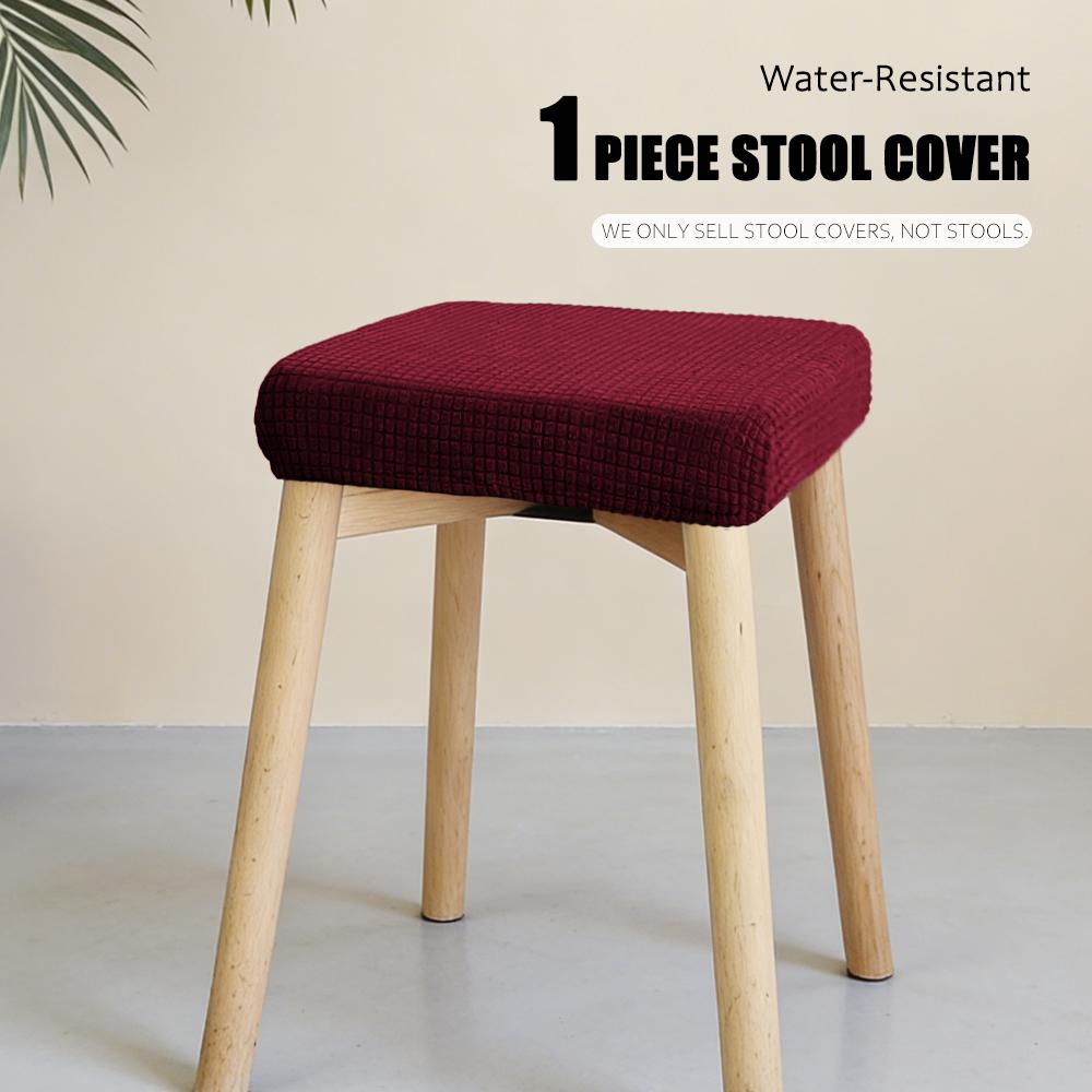 Jacquard Chair Seat Cover Elastic Rectangle Bar Stool Cover Elastic Chair Protector Removable Dust Covers Square Stool Covers