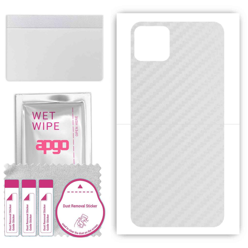 apgo Autocolant protector pentru spate compatibil cu Realme C11 2021, folie de protecție, vinil - model transparent carbon