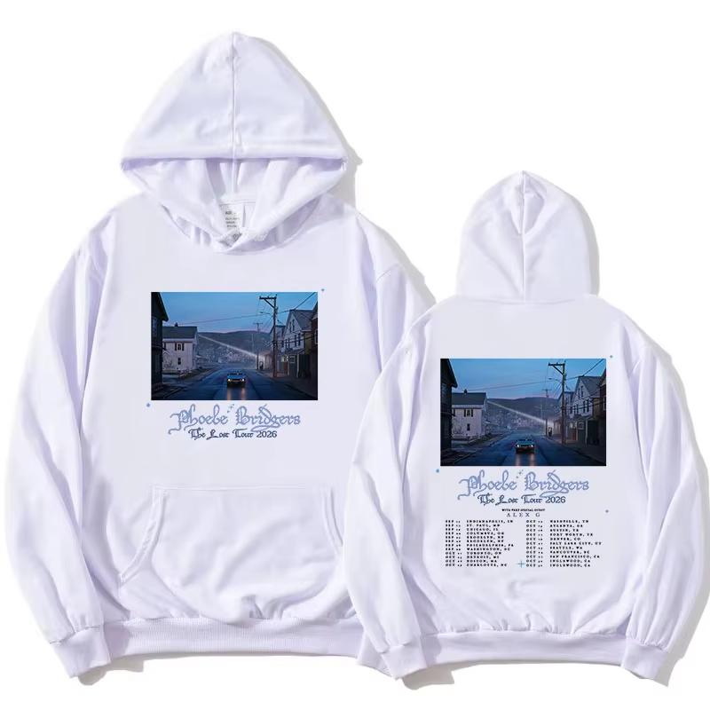 Phoebe Bridgers The Lost Tour 2026 Hoodies Fleece Long Sleeve Hooded Sweatshirt Casual Pocket Design Vintage Printed Sweatshirt
