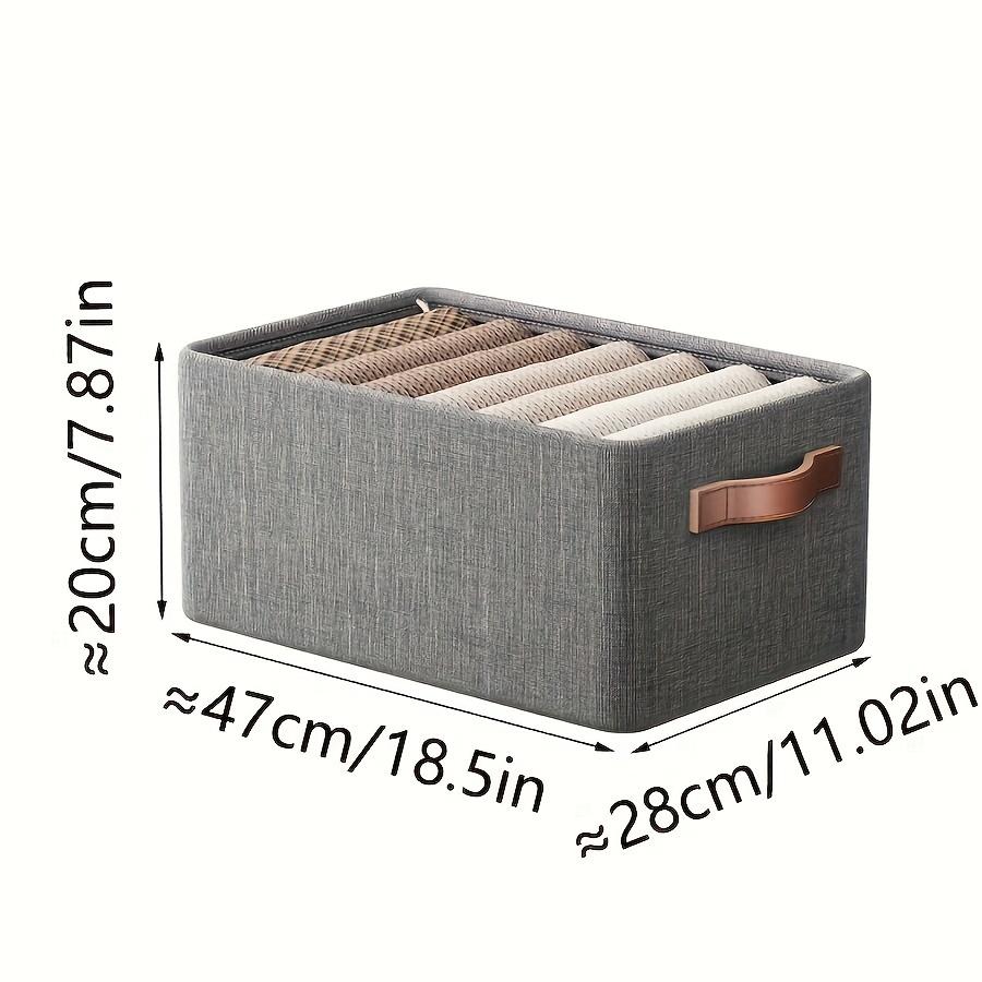 Folding Storage Box with Lid Large Clear Collapsible Stackable Storage Box Foldable Fabric Linen Cube Closet Organizer Baskets