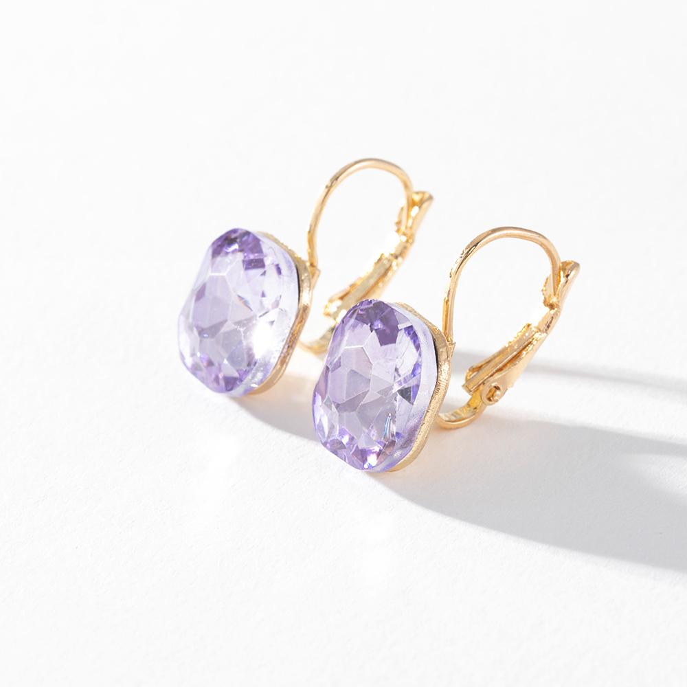 Pinkdudu Romantische 6 Farbe Quadrat Glas Creolen Mode Licht Luxus Einfache Geometrische Ohrring für Frauen Schmuck PD1499