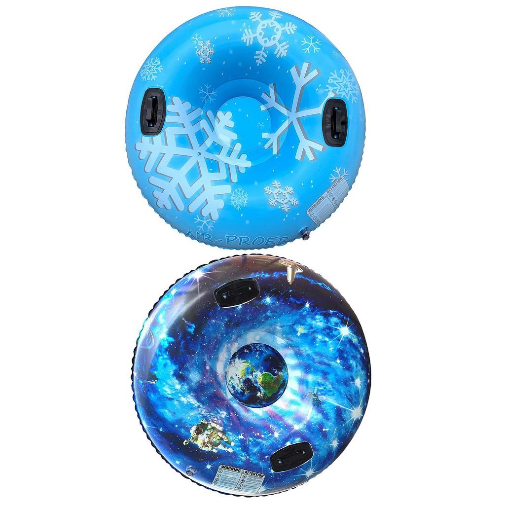 Inflatable Snow Tube Heavy Duty Children 43.3 Inch Inflatable Snow Sled for Winter Fun Skiing New Year Family Activities Sports