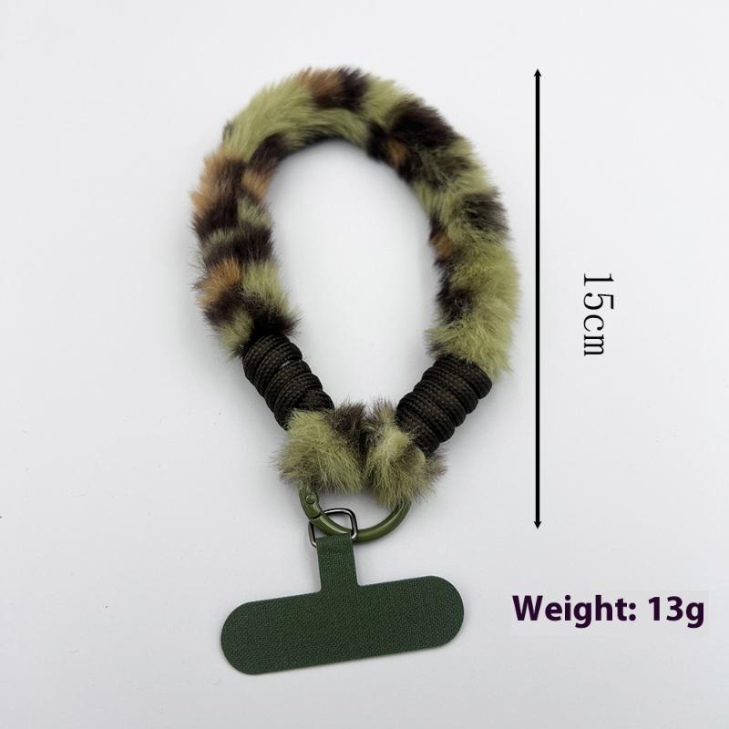 Plush Phone Lanyard Short Multi-Colored Wrist Rope Creative Keychain To Prevent Rope Loss Phone Case Lanyard