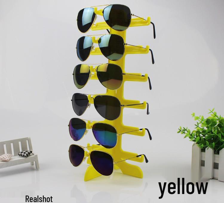 

Пластиковая подставка для очков из 6 частей для солнцезащитных очков - Полка-держатель и стойка для хранения жёлтый