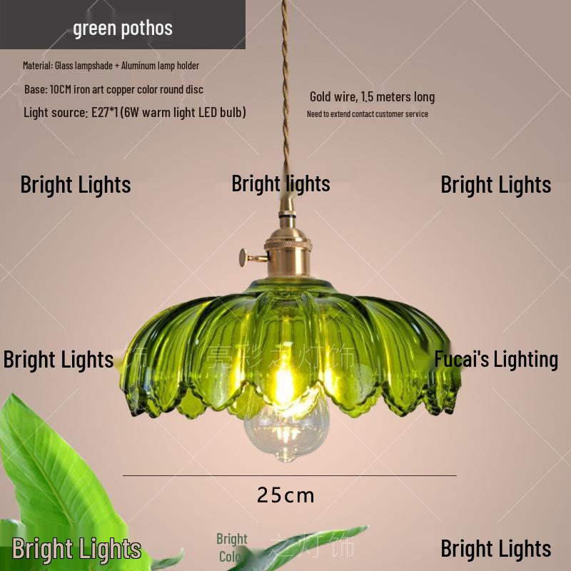 Nordic Minimalist Glass Lotus Leaf Pendant Light for Entryway, Balcony, or Bedside.