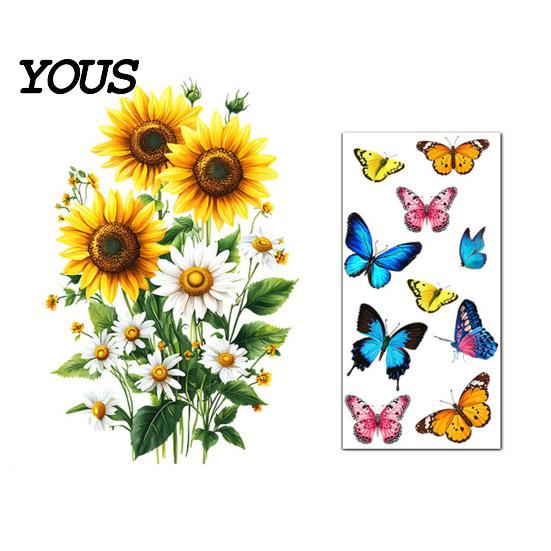 Dekorative Sichtschutzfolie für Fenster, Sonnenfänger, Statische Fensterfolie, Blume Schmetterling Selbstklebender Glasaufkleber, Bürolfolie, Abnehmbare Haftfolie