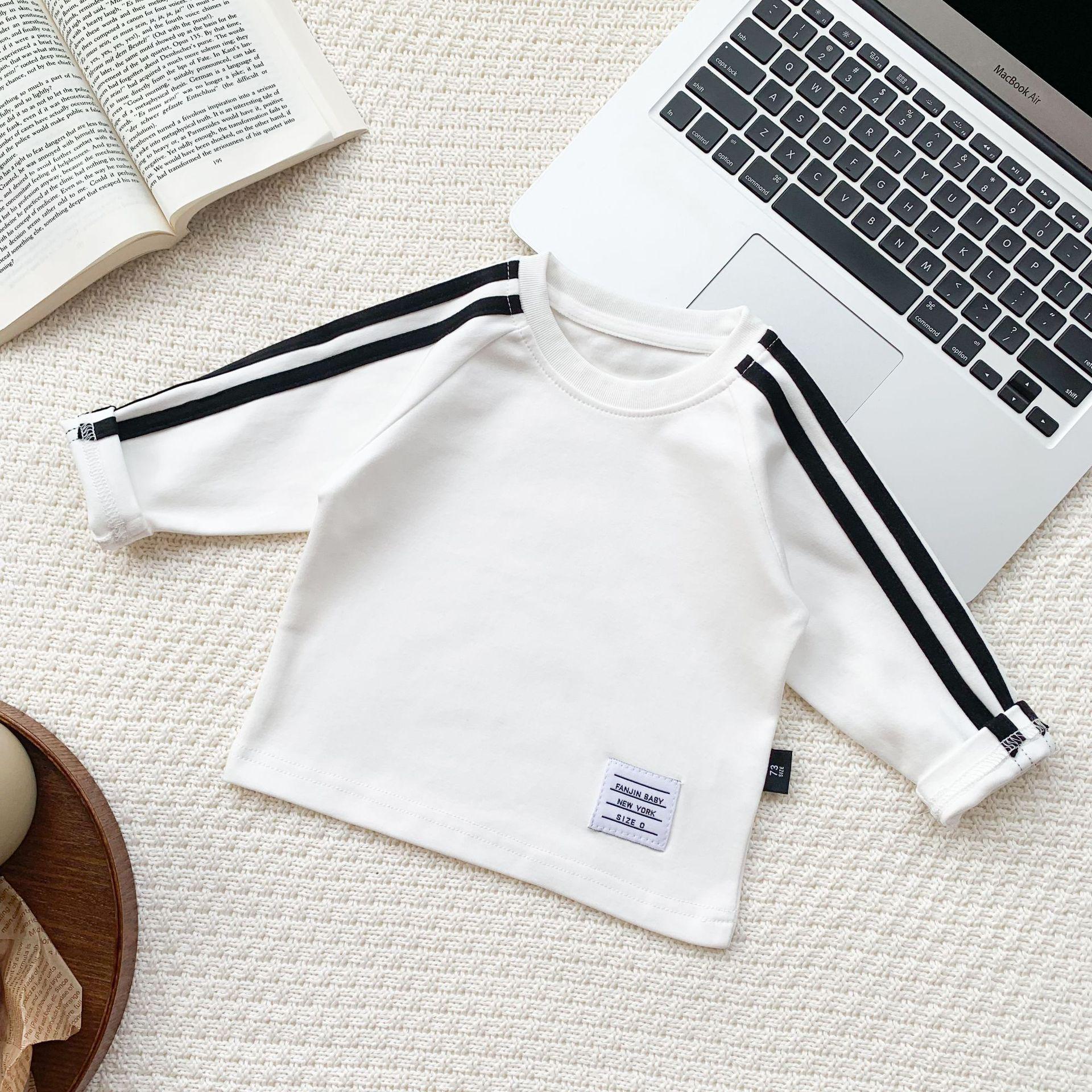 

2025 Spring & Autumn Kids Long Sleeve Base Layer: Boys Trendy T-Shirt & Infant Girls Top 100cm