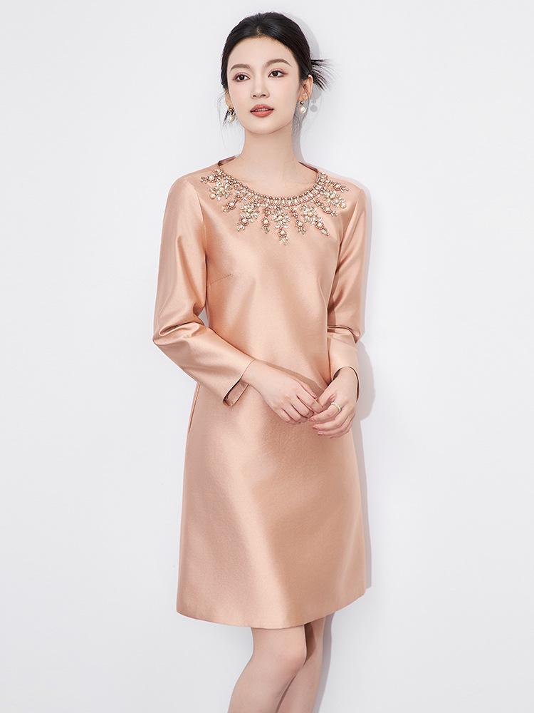 Elegant Diamond Hand-Stitched Evening Dress for Socialite Women