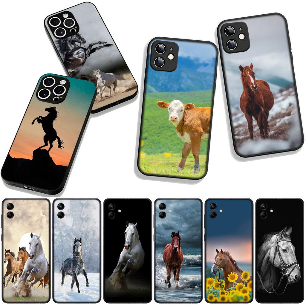 Für Motorola Moto G54 G05 G24 G45 G55 G75 G85 G15 G57 G86 Power Edge 50 30 Ultra Fusion neo Pro Hülle Running Wild Horse Pets