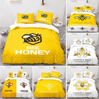 Cartoon Bienen Bettbezug Insekt Honigbiene Bettwäsche Set Mikrofaser Wildtier Bettdeckenbezug King Für Teenager Jungen Kawaii Heimdeko