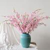 109cm Kunstige Kirsebærblomst Silke Blomster Falsk Lang Gren Sakura Plomme Bukett for Bryllupsfest Hjem Rom Vase Dekorasjon
