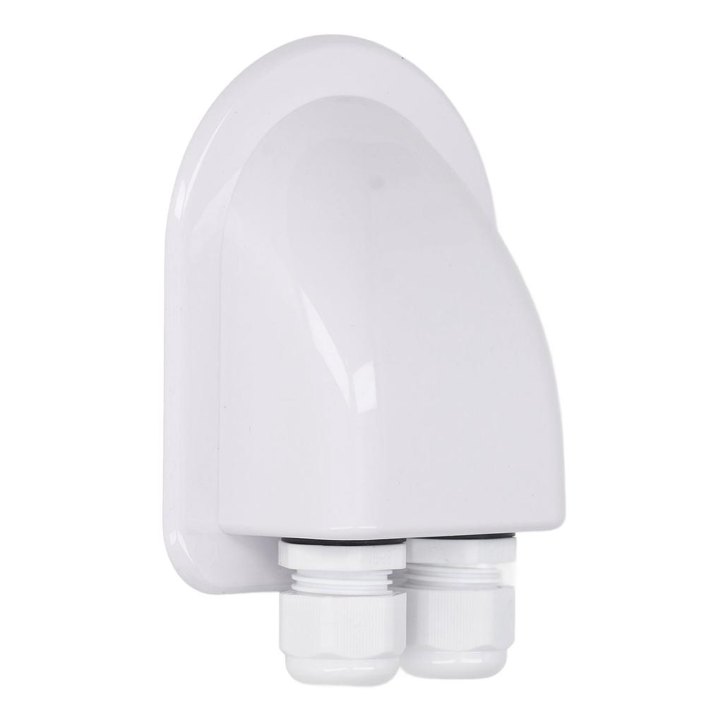 ABS Cable Junction Box Waterproof Solar Panel Double Wire Cable Entry Gland Box for External Power Wiring White