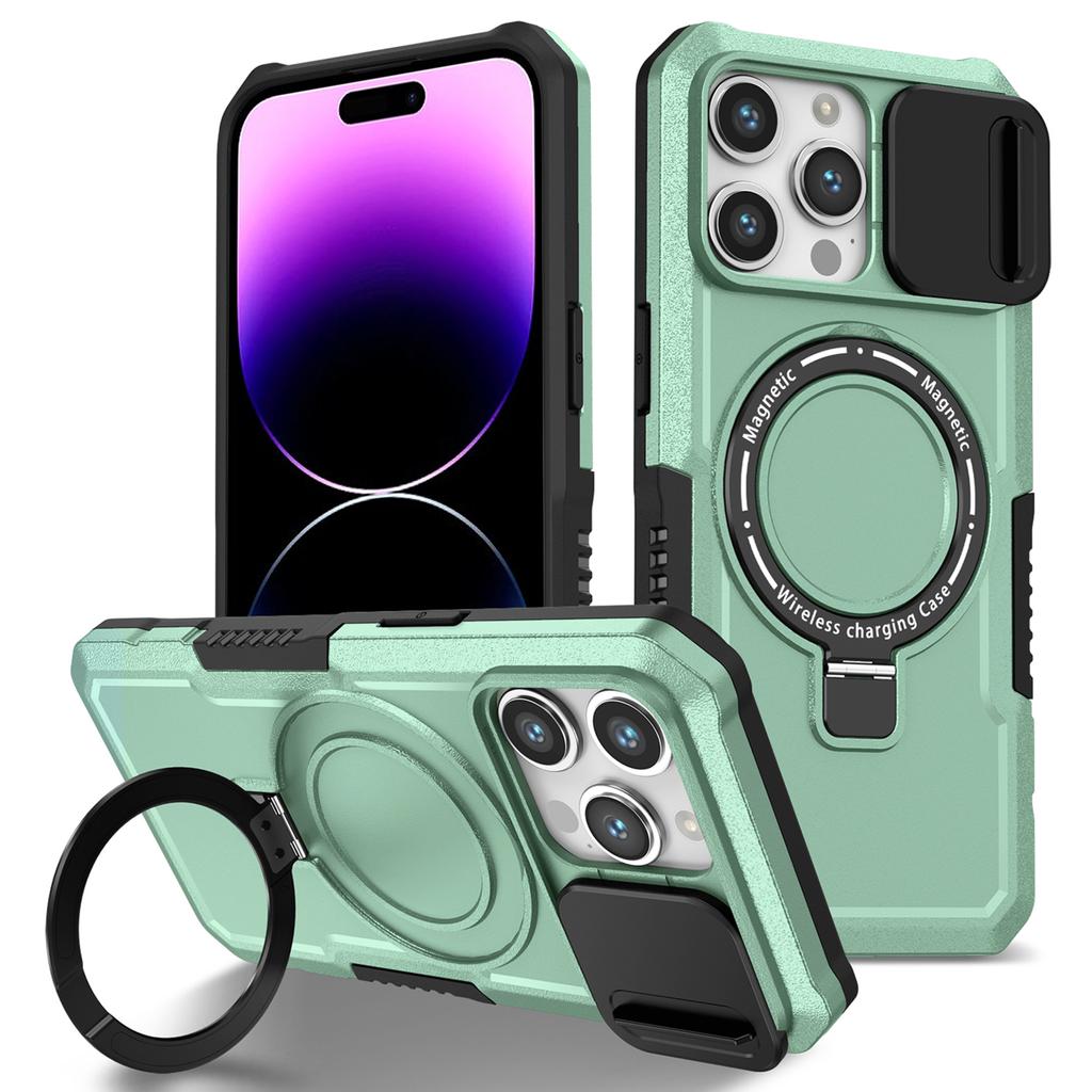 For iPhone 14 Pro Max Case Lens Protection Kickstand Magnetic Phone Cover