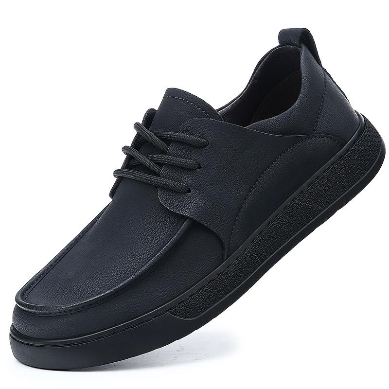 Leather shoes men's leather spring and autumn retro casual shoes men's shoes non-slip breathable high-end men's single shoes