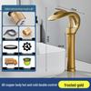Copper Dual-Use Waterfall Faucet, Splash-Proof, Hot/Cold, Undermount Installation for Washbasins